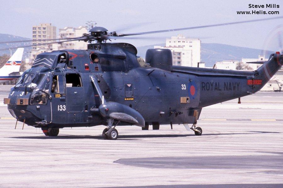 Helicopter Westland Sea King HAS.5 Serial wa 892 Register ZA131 used by Fleet Air Arm RN (Royal Navy). Built 1981. Aircraft history and location