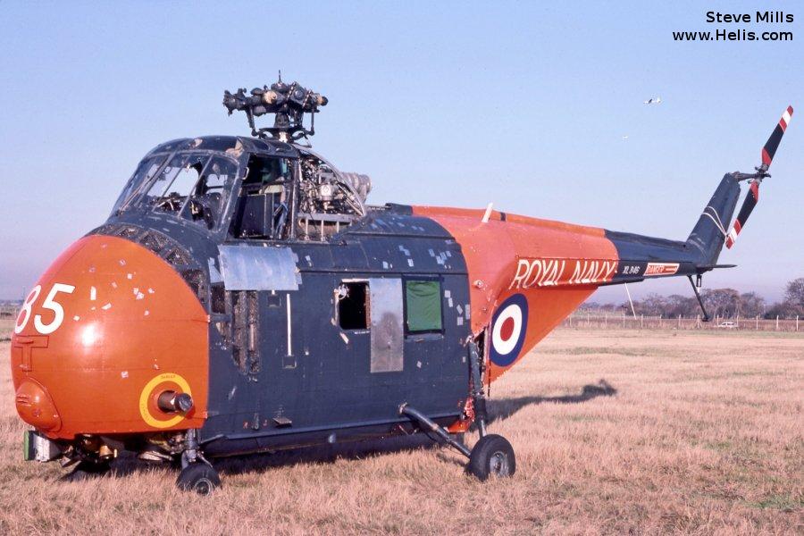 Helicopter Westland Whirlwind HAS.7 Serial wa208 Register XL846 used by Fleet Air Arm RN (Royal Navy). Built 1958. Aircraft history and location