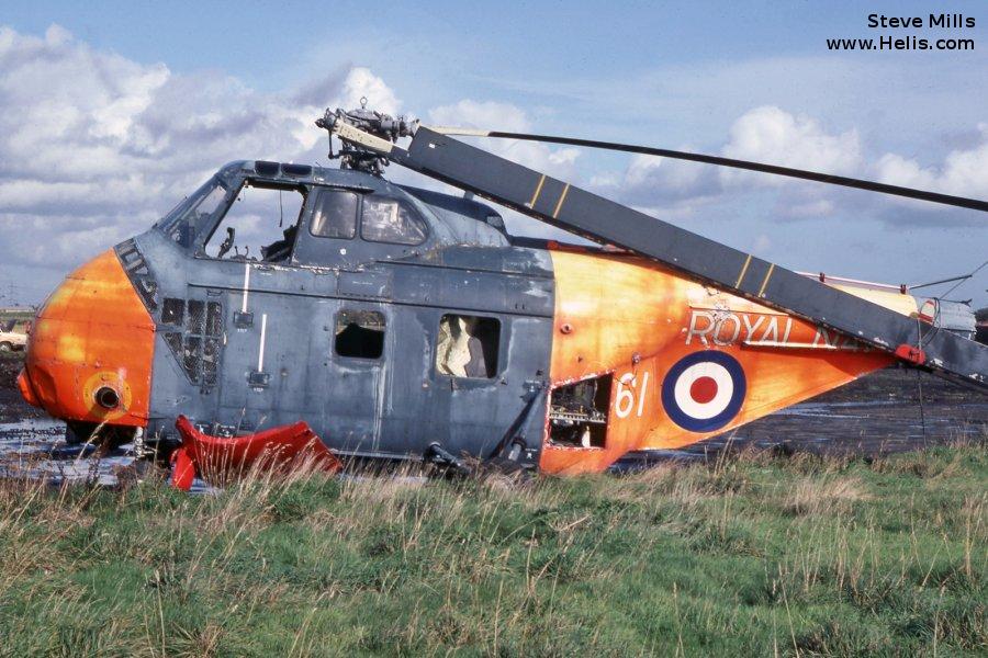 Helicopter Westland Whirlwind HAS.7 Serial wa273 Register XN261 used by Fleet Air Arm RN (Royal Navy). Built 1959. Aircraft history and location