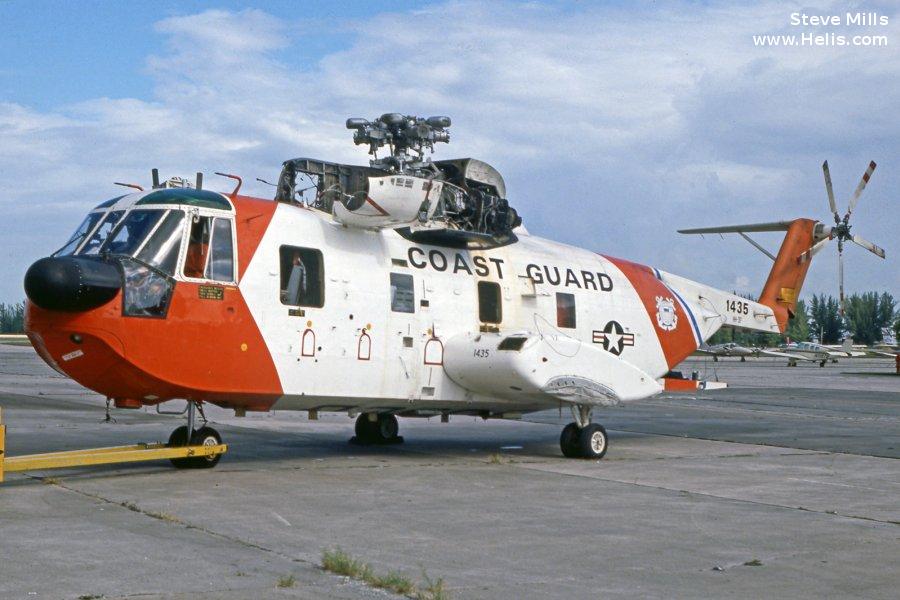 Helicopter Sikorsky HH-3F Pelican Serial 61-600 Register 1435 used by US Coast Guard USCG. Built 1968. Aircraft history and location