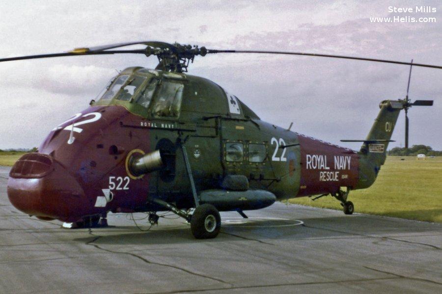 Helicopter Westland Wessex HU.5 Serial wa155 Register XS481 used by Fleet Air Arm RN (Royal Navy). Built 1963. Aircraft history and location