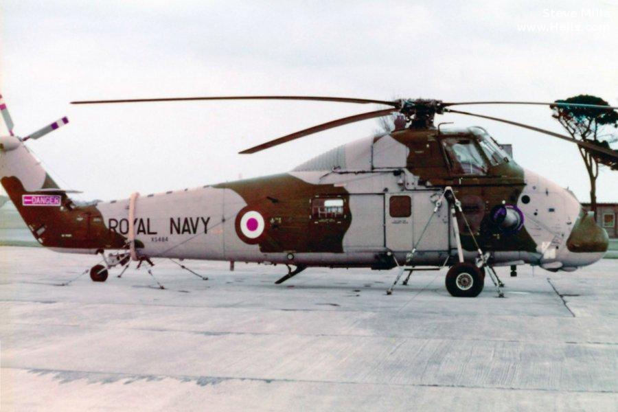Helicopter Westland Wessex HU.5 Serial wa158 Register XS484 used by Fleet Air Arm RN (Royal Navy) ,Ministry of Defence (MoD). Built 1963. Aircraft history and location