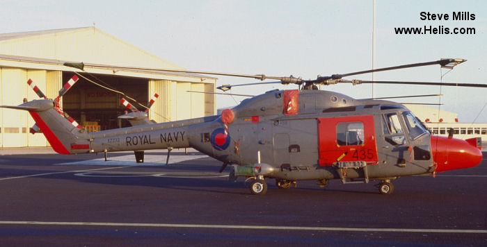 Helicopter Westland Lynx HAS2 Serial 010 Register XZ233 used by Fleet Air Arm RN (Royal Navy). Built 1977. Aircraft history and location