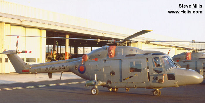 Helicopter Westland Lynx  HAS2 Serial 204 Register XZ731 used by Fleet Air Arm RN (Royal Navy). Built 1980. Aircraft history and location