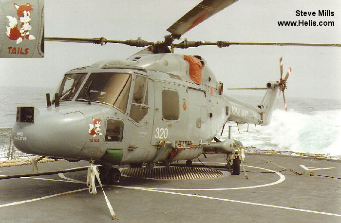 Helicopter Westland Lynx HAS3S Serial 339 Register ZF562 used by Hayward and Green Defence Ltd ,Fleet Air Arm RN (Royal Navy). Built 1988 Converted to Lynx HMA.8. Aircraft history and location