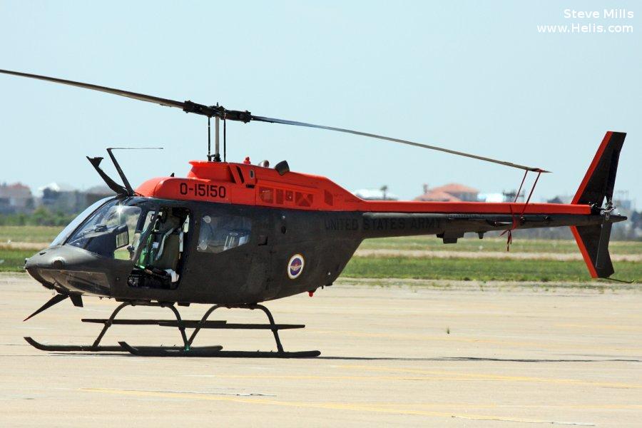 Helicopter Bell OH-58A Kiowa Serial 40701 Register 70-15150 used by US Army Aviation Army. Aircraft history and location