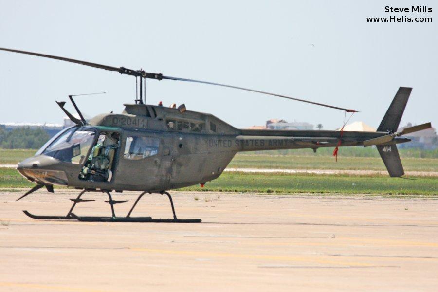 Helicopter Bell OH-58A Kiowa Serial 41275 Register 71-20414 used by US Army Aviation Army. Aircraft history and location