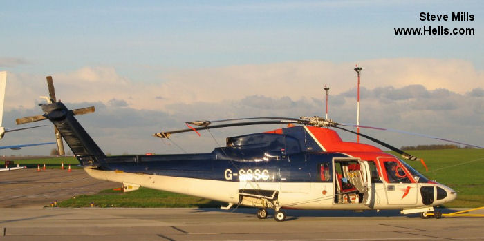 Helicopter Sikorsky S-76C Serial 760408 Register VH-IQG PK-FUL G-SSSC used by Hevilift Australia ,Hevilift Aviation Indonesia ,CHC Scotia. Built 1993. Aircraft history and location