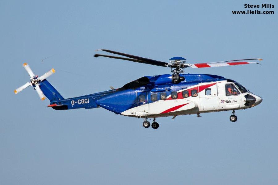 Helicopter Sikorsky S-92A Serial 92-0103 Register 5N-BMN G-CGCI N2077V used by Bristow Helicopters Nigeria BHN ,Bristow ,Sikorsky Helicopters. Built 2009. Aircraft history and location