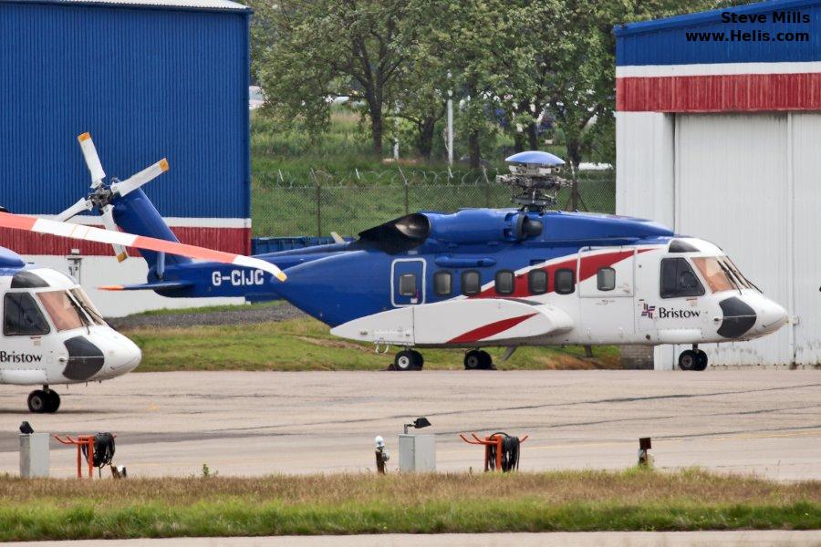 Helicopter Sikorsky S-92A Serial 92-0240 Register 5N-BTH G-CIJC used by Bristow Helicopters Nigeria BHN ,Bristow. Built 2014. Aircraft history and location