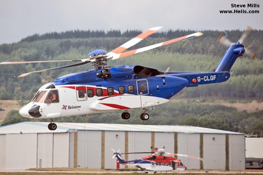 Helicopter Sikorsky S-92A Serial 92-0270 Register G-CLGF VH-ZUJ C-GICH N270Q used by Bristow ,Bristow Australia AUSBU ,Cougar Helicopters. Built 2014. Aircraft history and location