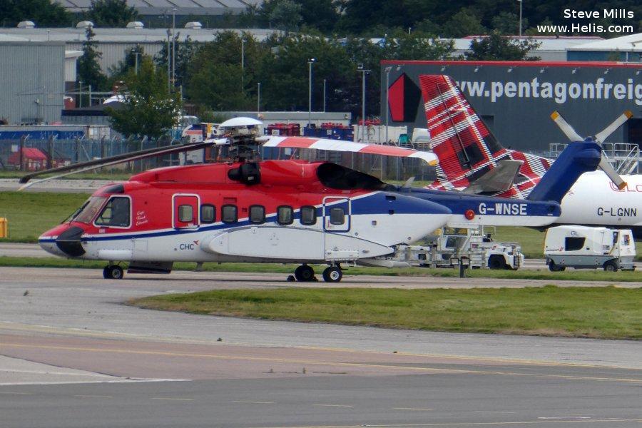 Helicopter Sikorsky S-92A Serial 92-0190 Register G-WNSE N190V used by CHC Scotia ,Sikorsky Helicopters. Built 2012. Aircraft history and location