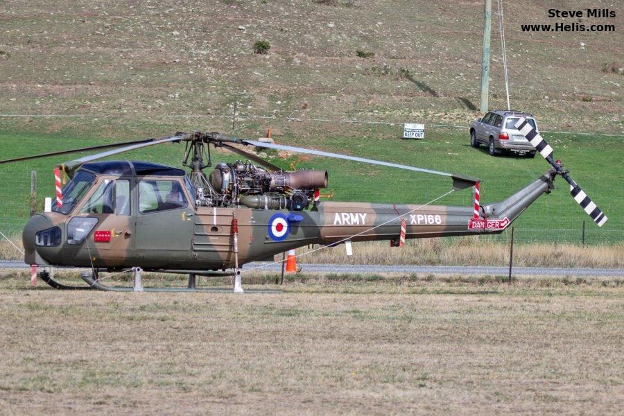 Helicopter Saunders Roe Saro P.531 Serial s2/5311 Register ZK-HJG G-APVL XP166 used by Army Air Corps AAC (British Army) ,Westland. Built 1959. Aircraft history and location