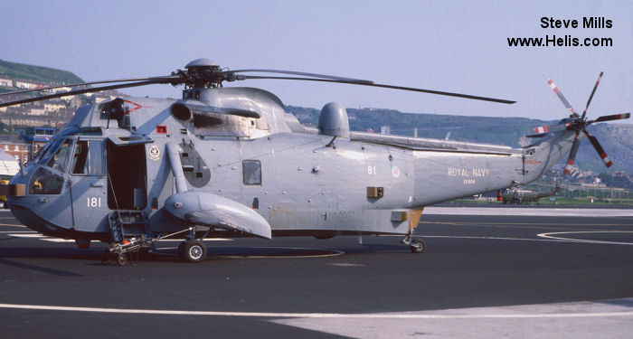 Helicopter Westland Sea King HAS.1 Serial wa 652 Register XV664 used by Fleet Air Arm RN (Royal Navy). Built 1970. Aircraft history and location