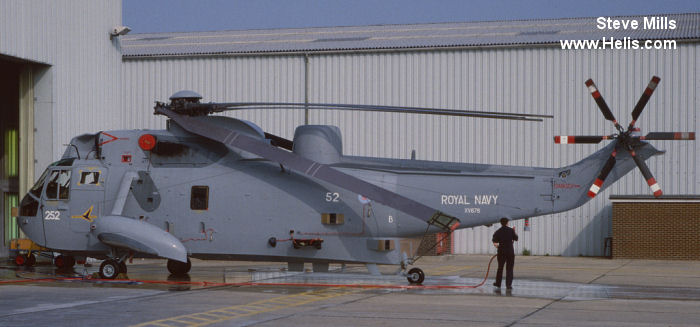 Helicopter Westland Sea King HAS.1 Serial wa 664 Register XV676 used by Fleet Air Arm RN (Royal Navy). Built 1971. Aircraft history and location