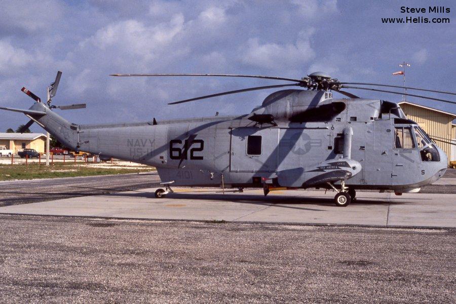 Helicopter Sikorsky SH-3D Sea King Serial 61-387 Register 154101 used by US Navy USN. Aircraft history and location