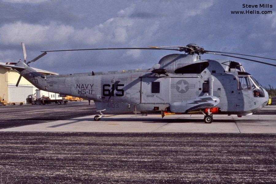 Helicopter Sikorsky SH-3D Sea King Serial 61-389 Register 154103 used by US Navy USN. Aircraft history and location