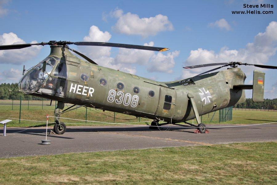 Helicopter Boeing-Vertol V43 Serial WG 8 Register 83+08 used by Heeresflieger (German Army Aviation). Aircraft history and location