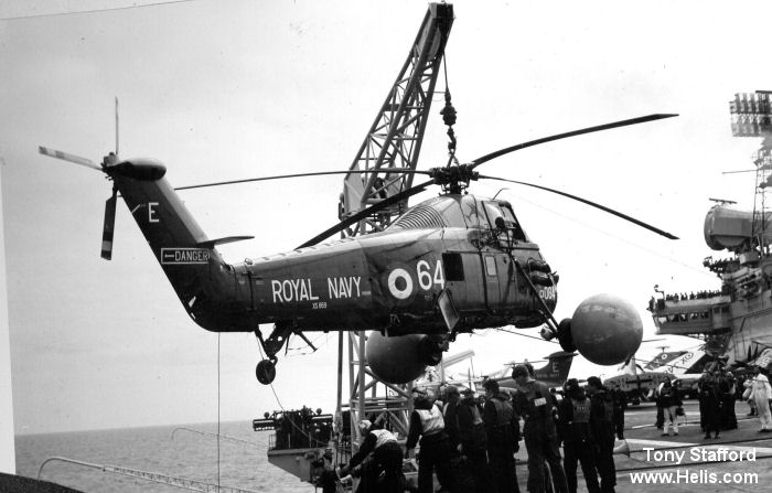 Helicopter Westland Wessex HAS.1 Serial wa249 Register XS869 used by Fleet Air Arm RN (Royal Navy). Built 1965. Aircraft history and location