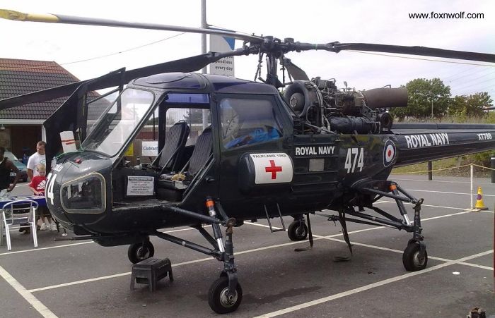 Helicopter Westland Wasp Serial f.9670 Register XT788 G-BMIR used by Fleet Air Arm RN (Royal Navy). Built 1967. Aircraft history and location