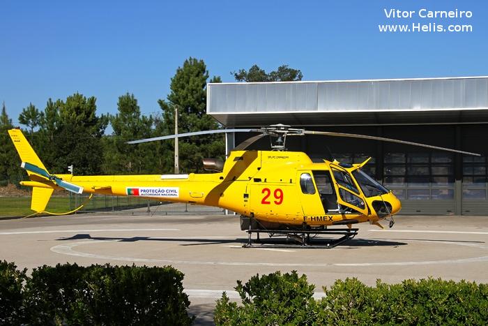 Helicopter Eurocopter AS350B3 Ecureuil Serial 3820 Register F-HMEX XA-ZAN F-GJIP. Built 2004. Aircraft history and location