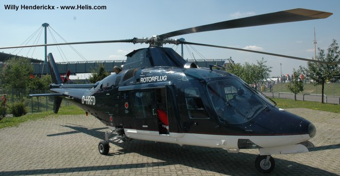 Helicopter Agusta A109A-II Serial 7319 Register D-HRFD used by Rotorflug GmbH. Aircraft history and location