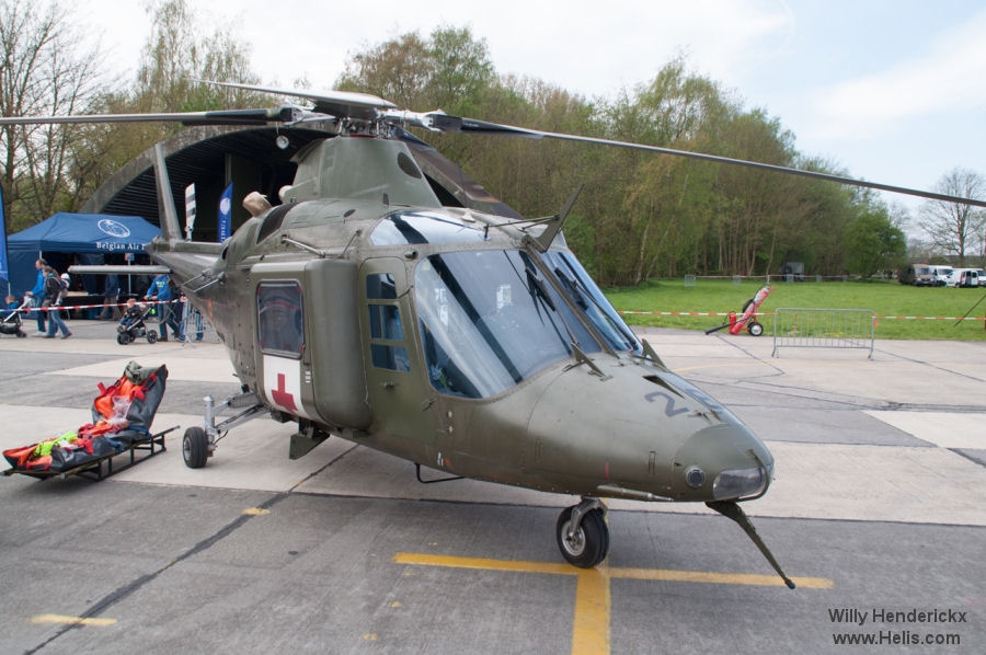 Helicopter SABCA A109BA Serial 0328 Register H28 used by Force Aérienne Belge (Belgian Air Force) ,Aviation Légère de la Force Terrestre (Belgian Army Light Aviation). Built 1993. Aircraft history and location