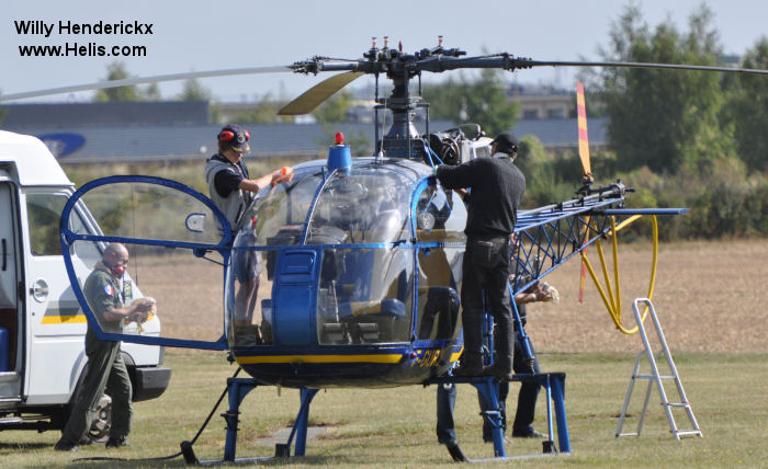 Helicopter Aerospatiale SE3130 Alouette II Serial 1741 Register 341 F-GURJ used by Aéronautique Navale (French Navy). Aircraft history