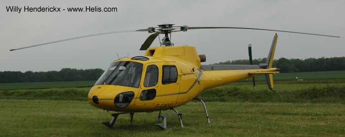 Helicopter Aerospatiale AS350B Ecureuil Serial 1536 Register F-GKYG. Aircraft history and location