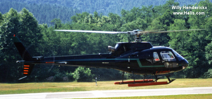 Helicopter Aerospatiale AS350B1 Ecureuil Serial 2253 Register F-GMBO SE-HUS. Built 1989. Aircraft history and location