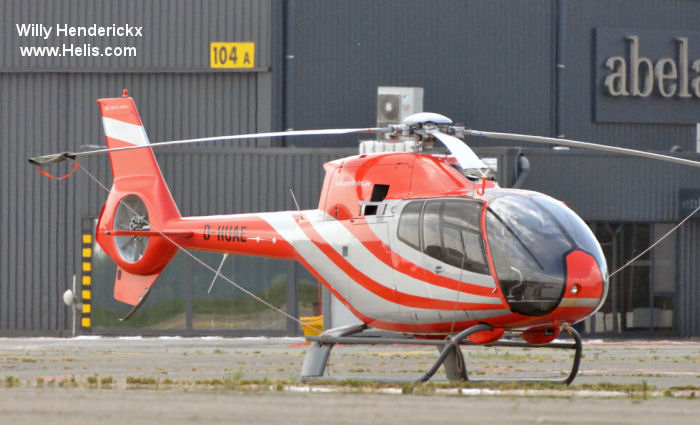 Helicopter Eurocopter EC120B Serial 1144 Register OO-DTE D-HUAE F-WQDC used by Helicopter Travel Munich HTM ,Eurocopter Deutschland GmbH (Eurocopter Germany) ,Eurocopter France. Built 2000. Aircraft history and location