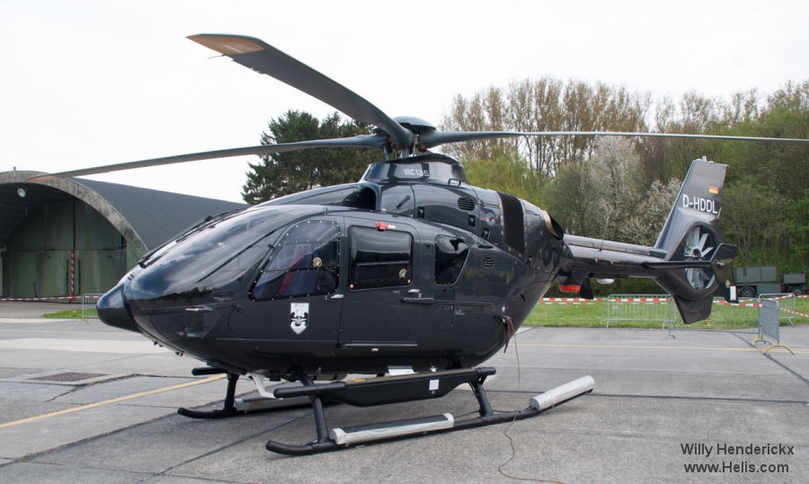 Helicopter Airbus Helicopters EC135P2+ Serial 1200 Register D-HDDL used by Marineflieger (German Navy ) DL Helicopter. Built 2015. Aircraft history
