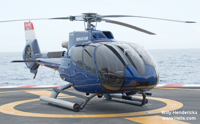 Helicopter Airbus Helicopters H130 / EC130T2 Serial 8179 Register 3A-MMZ F-HMMI used by Monacair. Built 2015. Aircraft history
