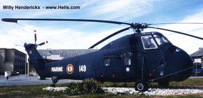 Helicopter Sud Aviation HSS-1 Seabat Serial SA.149 Register 149 used by Aéronautique Navale (French Navy). Built 1961. Aircraft history and location