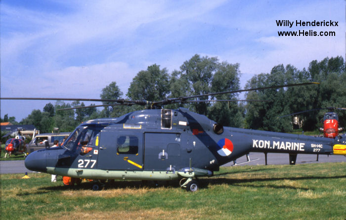 Helicopter Westland Lynx Mk81 Serial 194 Register 277 used by Marine Luchtvaartdienst (Royal Netherlands Navy) Converted to SH-14D. Aircraft history and location