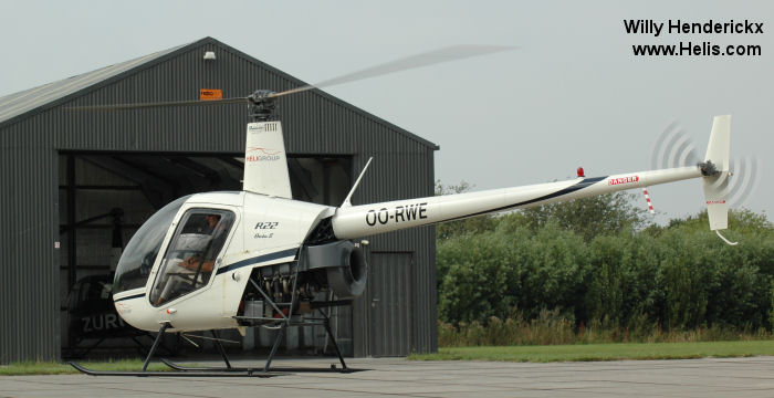 Helicopter Robinson R22 Beta II Serial 3896 Register OO-RWE. Aircraft history and location