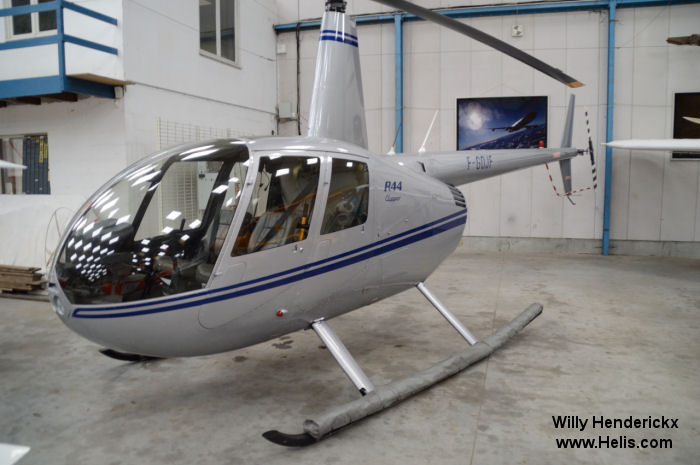 Helicopter Robinson R44 Clipper Serial 1215 Register F-GOJF. Built 2002. Aircraft history and location