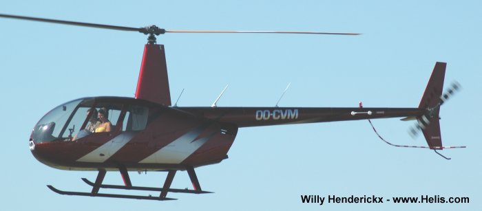 Helicopter Robinson R44 Raven II Serial 12340 Register OO-CVM. Aircraft history and location