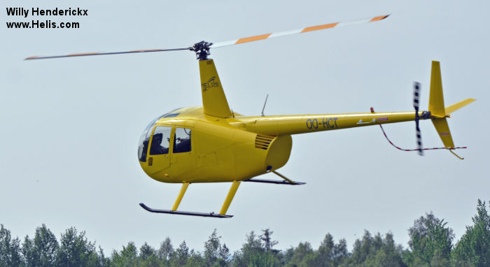 Helicopter Robinson R44 Raven Serial 1324 Register OO-HCT used by Heli and Co. Aircraft history and location