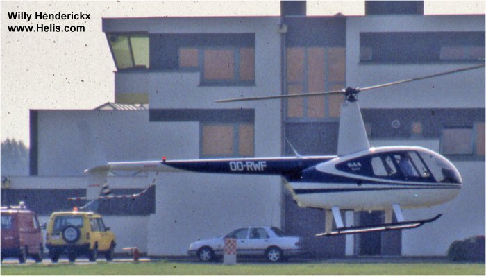 Helicopter Robinson R44 Astro Serial 0458 Register OO-RWF. Aircraft history and location
