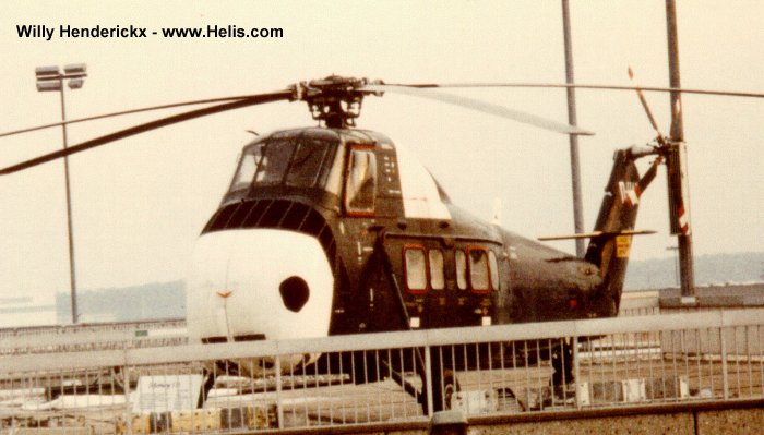 Helicopter Sikorsky S-58C Serial 58-388 Register D-HAUD B12 OO-SHL used by Meravo ,Force Aérienne Belge (Belgian Air Force) ,SABENA (Societe Anonyme Belge d Exploitation de la Navigation Aerienne). Built 1956. Aircraft history and location