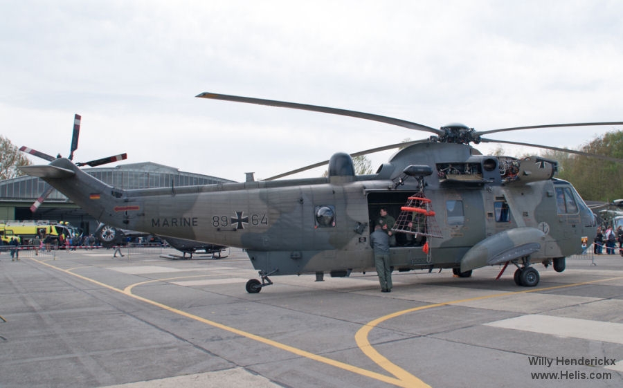 Helicopter Westland Sea King Mk.41 Serial wa 768 Register 89+64 used by Marineflieger (German Navy ). Built 1973. Aircraft history and location