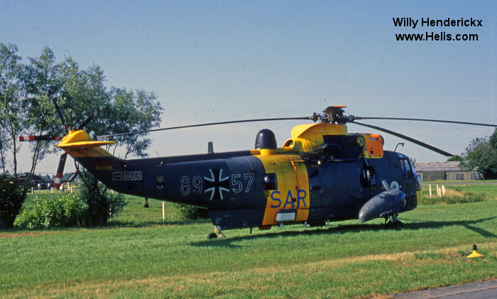 Helicopter Westland Sea King Mk.41 Serial wa 761 Register 89+57 used by Marineflieger (German Navy ). Built 1973. Aircraft history and location