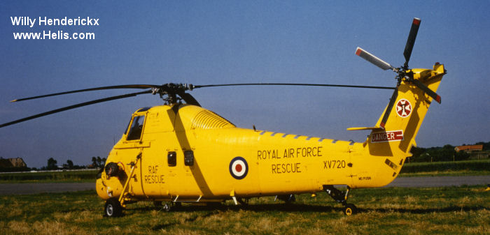 Helicopter Westland Wessex HC.2 Serial wa615 Register XV720 used by Royal Air Force RAF. Built 1967. Aircraft history and location