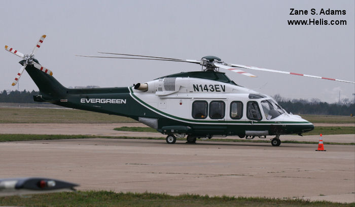 Helicopter AgustaWestland AW139 Serial 41273 Register N139PR N143EV used by Evergreen Helicopters ,AgustaWestland Philadelphia (AgustaWestland USA). Built 2011. Aircraft history and location