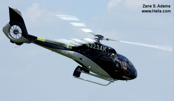 Helicopter Airbus H130 Serial 7962 Register N323AK used by Airbus Helicopters Inc (Airbus Helicopters USA). Built 2014. Aircraft history and location