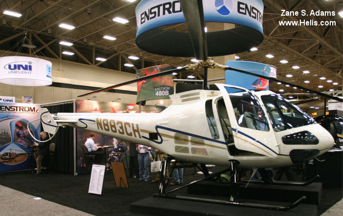 Helicopter Enstrom 480B Serial 5135 Register N117PM N883CH. Built 2010. Aircraft history and location
