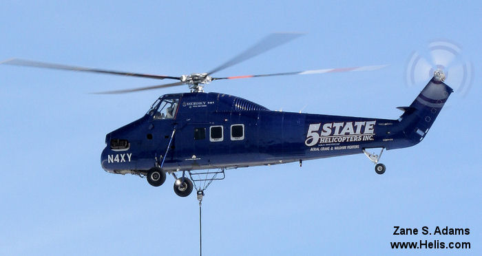 Helicopter Sikorsky S-58B Serial 58-700 Register N4XY N75BL C-GPTQ N870 used by 5 State Helicopters ,Carson Helicopters ,Sikorsky Helicopters. Built 1957. Aircraft history and location